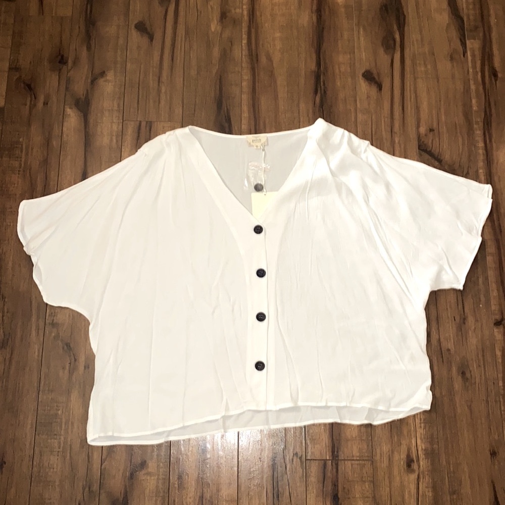 White button up blouse
